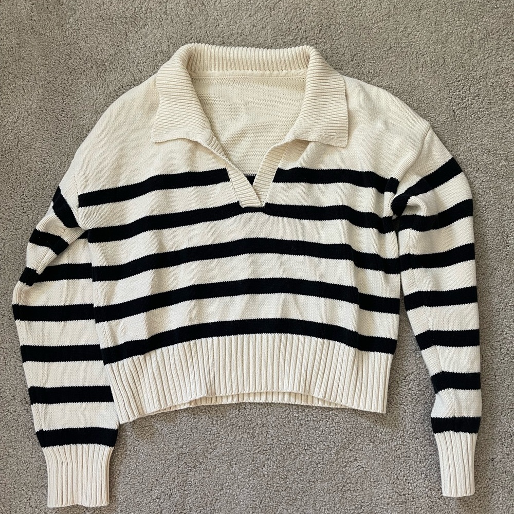 Striped Polo Sweater